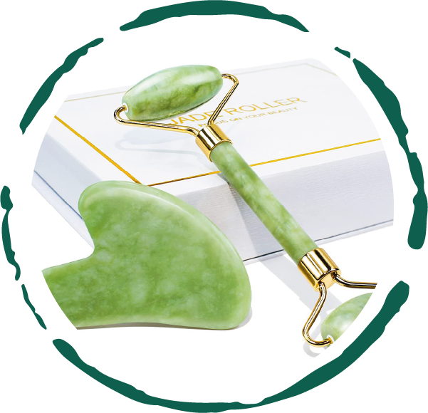 Natural jade facial roller skincare tool
